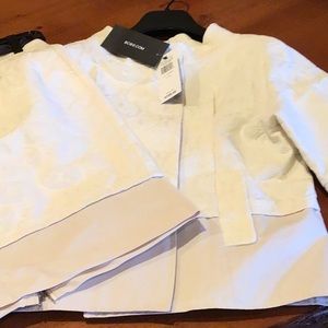 Gorgeous BCBG Maxazria Paisley Two Piece Cream Suit Never Worn